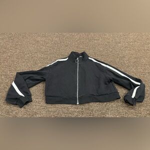 EUC Women's Sz S H&M Divided Black Sweatshirt LS Jacket